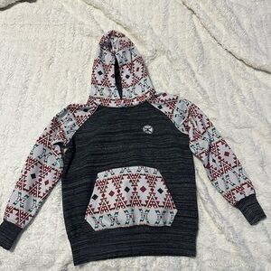 Hooey Black and Multicolor Patterned Hoodie